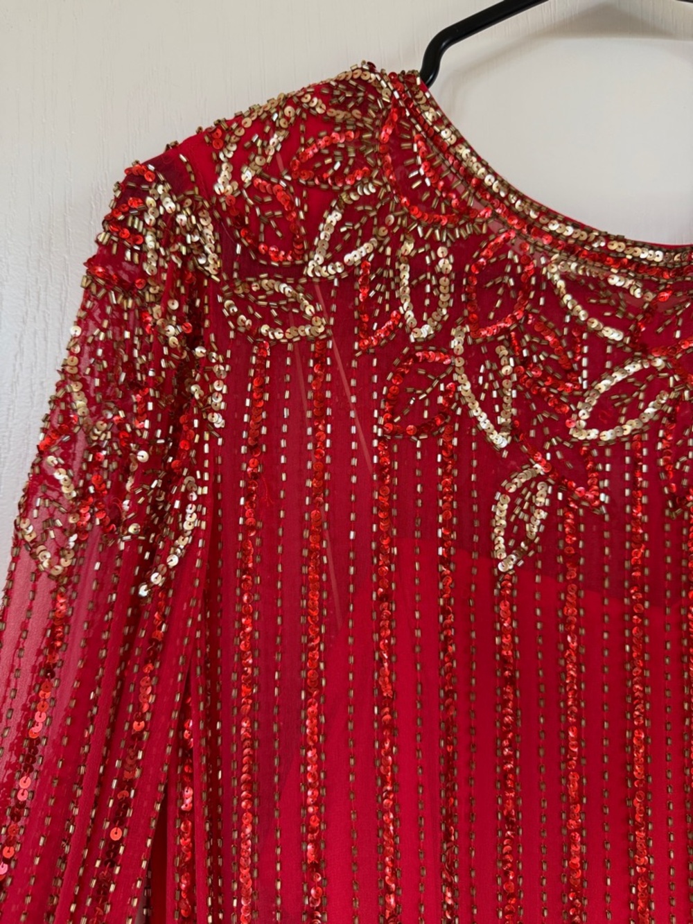 Vintage Victoria Royal Ltd Scarlet Dress with Sequins and Beading - Picture 10 of 17